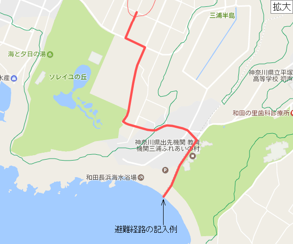 マイマップへの表示例(拡大)